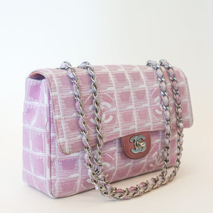 CHANEL Travel Line Medium Flap Bag in Pink - Nour Archive Handbag