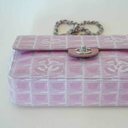 CHANEL Travel Line Medium Flap Bag in Pink - Nour Archive Handbag