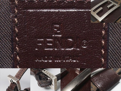 FENDI Mini Croissant in Brown Zucca Canvas - Nour Archive Handbag